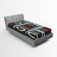 thumbnail image 1 of Ambesonne Xo Fitted Sheet, Vintage Style Chalk Written, Twin XL Size, Blue Grey Red Cream, 1 of 2