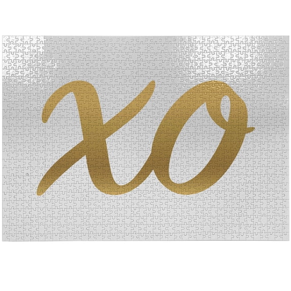 Ambesonne Xo Jigsaw Puzzle Durable Cardboard, Classical Vintage Design, 1000 pcs, Sand Brown White