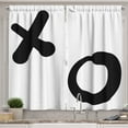 thumbnail image 1 of Ambesonne Xo Kitchen Curtains, Simplistic Pattern, 55"x39", Black and White, 1 of 2