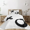 thumbnail image 1 of Ambesonne Xo Quilted Bedspread Set 2 Pcs, Simplistic Pattern, Twin Size, Black and White, 1 of 5