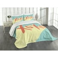 thumbnail image 1 of Ambesonne Xo Quilted Bedspread Set 3 Pcs, Pop Art Style Retro Vibrant, Queen Size, Dark Coral Turquoise, 1 of 5