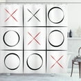 thumbnail image 1 of Ambesonne Xo Shower Curtain, Simplistic Game Pattern, 69"Wx70"L, Vermilion Black White, 1 of 3