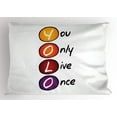 thumbnail image 1 of Ambesonne YOLO Pillow Sham, Colorful Circles Acronym, 26" X 20", Multicolor, 1 of 2