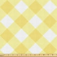 thumbnail image 1 of Ambesonne Yellow Abstract Fabric by the Yard Upholstery, Pastel Gingham Grid, 2 Yards, Cream and White, 1 of 1