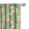 thumbnail image 1 of Ambesonne Yellow Bird Window Curtains, Little Chickens, Each 28" W x 63" L, Green Champagne, 1 of 4