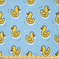 thumbnail image 1 of Ambesonne Yellow Bird Fabric by the Yard Microfiber, Rubber Duck Pattern, 10 Yards, Pale Sky Blue Mustard, 1 of 2