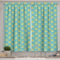thumbnail image 1 of Ambesonne Yellow Bird Kitchen Curtains, Cartoon Ducks, 55"x45", Deep Sky Blue Mustard, 1 of 3