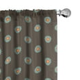 thumbnail image 1 of Ambesonne Yellow Brown 4-Panel Curtains, Simple Retro Flowers, 56"x84", Cocoa Seafoam, 1 of 1