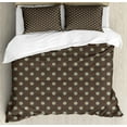 thumbnail image 1 of Ambesonne Yellow Brown Duvet Cover Sets, Simple Retro Flowers, 2-King, Cocoa Seafoam, 1 of 6