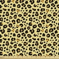 thumbnail image 1 of Ambesonne Yellow Brown Fabric by the Yard Upholstery, Leopard Animal Print, 3 Yards, Pastel Yellow Dark Mauve, 1 of 4