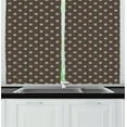 thumbnail image 1 of Ambesonne Yellow Brown Kitchen Curtains, Simple Retro Flowers, 55"x45", Cocoa Seafoam, 1 of 1