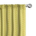 thumbnail image 1 of Ambesonne Yellow Chevron Window Curtains, Vertical Retro, Each 28" W x 95" L, Avocado Green Yellow, 1 of 4