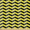 thumbnail image 1 of Ambesonne Yellow Chevron Fabric by the Yard Upholstery, Warning Sign Image, 3 Yards, Black Yellow, 1 of 4