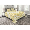 thumbnail image 1 of Ambesonne Yellow Chevron Quilted Bedspread Set 3 Pcs, Colorful Folk Zigzag, Queen Size, Mustard White, 1 of 3