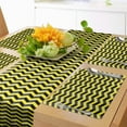 thumbnail image 1 of Ambesonne Yellow Chevron Table Runner & Placemats, Warning Sign Image, Placemat 4 pcs + Runner 12"x72", Black Yellow, 1 of 2