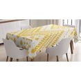 thumbnail image 1 of Ambesonne Yellow Chevron Tablecloth Rectangular Table Cover, Colorful Folk Zigzag, 60"x84", Mustard White, 1 of 4