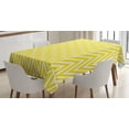 thumbnail image 1 of Ambesonne Yellow Chevron Tablecloth Rectangular Table Cover, Modern Thin Line, 60"x84", Yellow White, 1 of 4