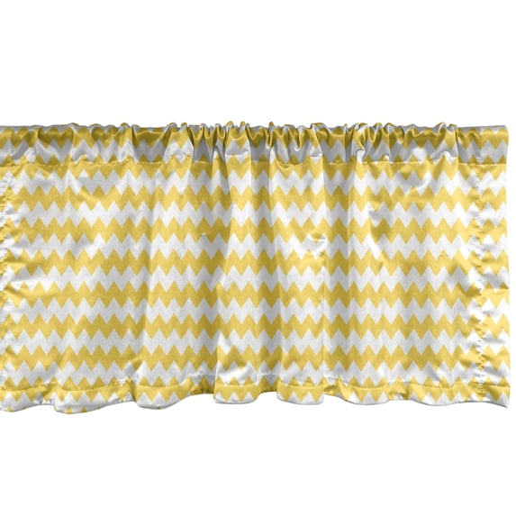 Ambesonne Yellow Chevron Window Valance, Old Sharp Motif, 54" X 12", Earth Yellow White