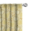 thumbnail image 1 of Ambesonne Yellow Curtains, Doodle Hearts Flowers, Pair of 28"x84", Multicolor, 1 of 5