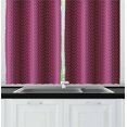 thumbnail image 1 of Ambesonne Yellow Damask Kitchen Curtains, Zigzag and Hearts, 55"x39", Pale Yellow Purple, 1 of 3