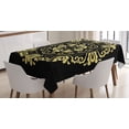 thumbnail image 1 of Ambesonne Yellow Damask Tablecloth Rectangular Table Cover, Frame, 52"x70", Pale Yellow and Black, 1 of 4