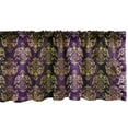 thumbnail image 1 of Ambesonne Yellow Damask Window Valance, Oriental Leaf Dot, 54" X 18", Dark Purple and Yellow, 1 of 3