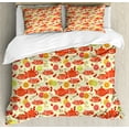 thumbnail image 1 of Ambesonne Yellow Duvet Cover Sets, Cup with Dots and Fruits, 2-King, Yellow Scarlet, 1 of 6