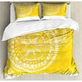 thumbnail image 1 of Ambesonne Yellow Duvet Cover Sets, Mandala Oriental Ethnic, 2-Queen, Yellow White, 1 of 7