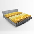 thumbnail image 1 of Ambesonne Yellow Fitted Sheet, Chevron Zigzag Ombre, Full Size, Yellow Pale Yellow, 1 of 2