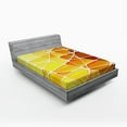 thumbnail image 1 of Ambesonne Yellow Fitted Sheet, Geometrical Ombre Shapes, Queen Size, Marigold Yellow, 1 of 2