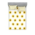 thumbnail image 1 of Ambesonne Yellow Fitted Sheet & Pillow Sham Set, Sunflower Pattern Nature, Queen, Yellow, 1 of 2