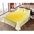 thumbnail image 1 of Ambesonne Yellow Fitted & Top Sheet Set with Shams, Sun Abstract, Yellow, 1 of 5