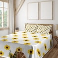 thumbnail image 1 of Ambesonne Yellow Fitted & Top Sheet Set with Shams, Sunflower Pattern Nature, Yellow, 1 of 4