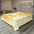 thumbnail image 1 of Ambesonne Yellow Flat Sheet, Watercolor Rose Flower Print, California King, Yellow and Beige, 1 of 1