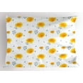 thumbnail image 1 of Ambesonne Yellow Flower Pillow Sham, Autumn Florets, 36" X 20", Mustard Pale Grey, 1 of 2