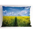 thumbnail image 1 of Ambesonne Yellow Flower Pillow Sham, Floral Pathway, 36" X 20", Yellow Blue, 1 of 2
