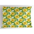thumbnail image 1 of Ambesonne Yellow Flower Pillow Sham, Gardening Plant, 36" X 20", Yellow Fern Green, 1 of 2