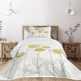 thumbnail image 1 of Ambesonne Yellow Flower Quilted Bedspread Set 2 Pcs, Hand Drawn Botany, Twin Size, Pale Yellow Black, 1 of 5