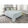 thumbnail image 1 of Ambesonne Yellow Flower Quilted Bedspread Set 3 Pcs, Saesonal Garden, Queen Size, Yellow Pale Blue, 1 of 3