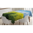 thumbnail image 1 of Ambesonne Yellow Flower Tablecloth Rectangular Table Cover, Floral Pathway, 52"x70", Yellow Blue, 1 of 4