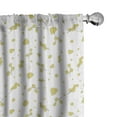 thumbnail image 1 of Ambesonne Yellow Flowers Curtains, Minimal Summer Petal, Pair of 28"x63", Pale Mustard Grey White, 1 of 4