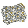 thumbnail image 1 of Ambesonne Yellow Grey Place Mats Set of 4, Zig Zag Triangles, Standard Size, Charcoal Grey Marigold, 1 of 6