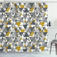 thumbnail image 1 of Ambesonne Yellow Grey Shower Curtain, Zig Zag Triangles, 69"Wx75"L, Charcoal Grey Marigold, 1 of 3
