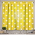 thumbnail image 1 of Ambesonne Yellow Kitchen Curtains, Vibrant Stars Fun Retro, 55"x45", White Yellow, 1 of 3
