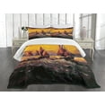 thumbnail image 1 of Ambesonne Yellow Orange Quilted Bedspread Set 3 Pcs, Cruise Ship Sun, Queen Size, Yellow Orange, 1 of 5