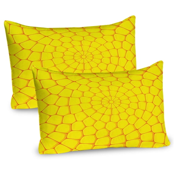 Ambesonne Yellow Pillow Sham 2 Pack, Corn Brick Abstract Art, 26"x20", Yellow