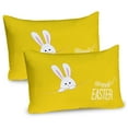 thumbnail image 1 of Ambesonne Yellow Pillow Sham 2 Pack, Easter Rabbit Bunny, 36"x20", Yellow White, 1 of 3