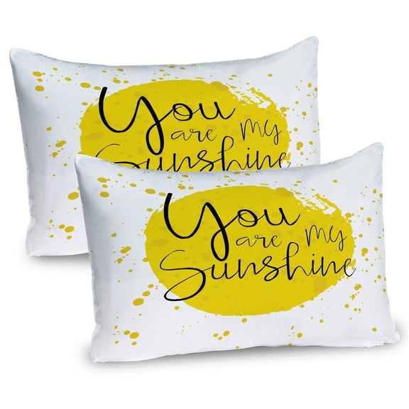Ambesonne Yellow Pillow Sham 2 Pack, Splash Inspirational, 36"x20", Yellow