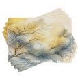 thumbnail image 1 of Ambesonne Yellow Place Mats Set of 4, Autumnal Melancholy Branches, Standard Size, Khaki Slate Blue Eggshell, 1 of 5
