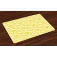 thumbnail image 1 of Ambesonne Yellow Place Mats Set of 4, Vintage Japanese Scales, Standard Size, Yellow White, 1 of 4